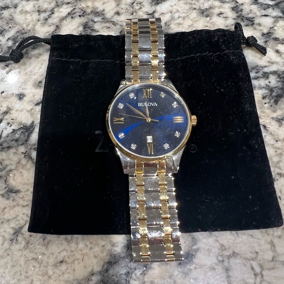 Bulova Men's Diamond Accent Two-Tone Stainless Steel Watch - Picture 2 of 5
